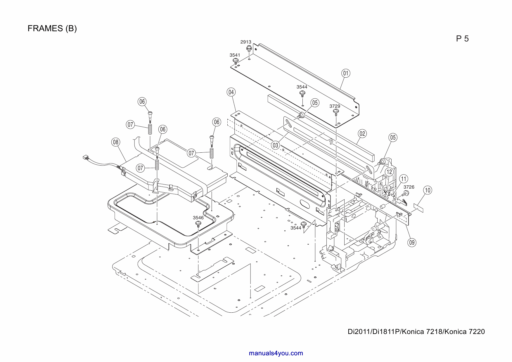 Konica-Minolta Options Di2011 Di1811P 7218 7220 Parts Manual-3